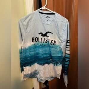 hollister blue long sleeved shirt